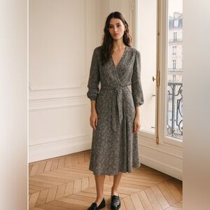 Ganni Floral Georgette Wrap Dress Size 8